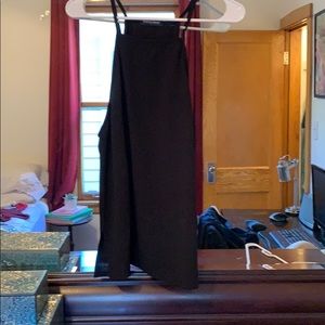 American Apparel Size L black, high-neck tank top.